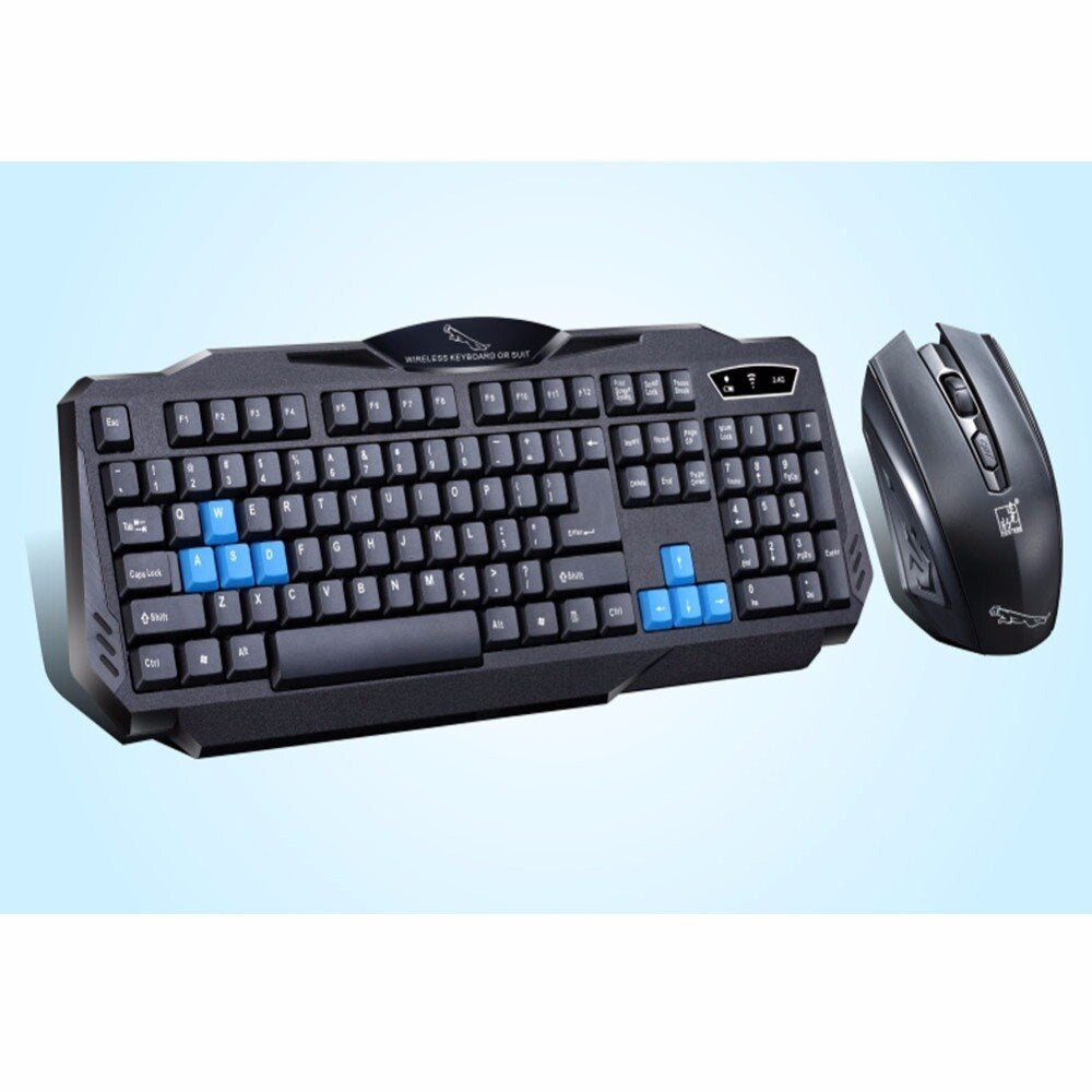 1 Set Of Durable Fashion Colorful Ergonomical Designed Wireless Black Keyboard Mouse Combos For Office & Home Computer Game