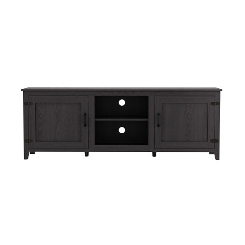 TV Stand Storage Media Console Entertainment Center,Tradition Black,with Doors