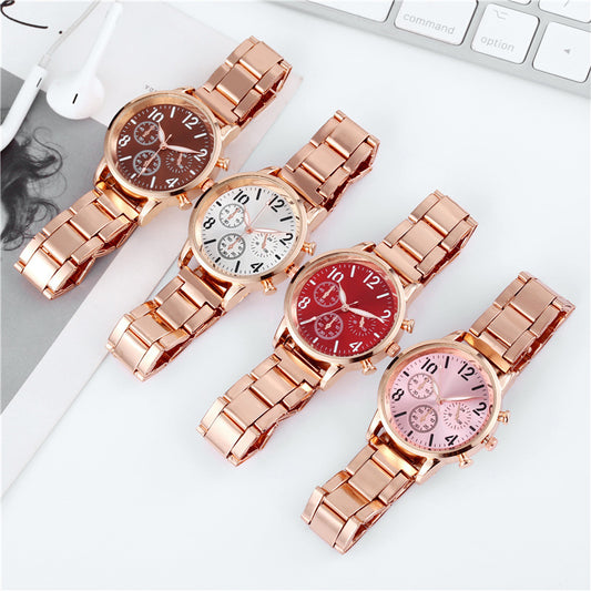 The New Multifunctional Luminous Ladies Steel Band Quartz Watch