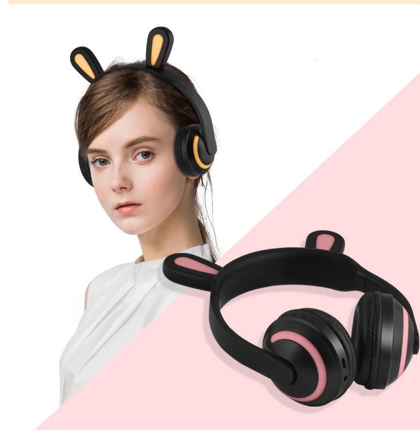 Hot Explosive Headphones Wireless Bluetooth Cat Ears Headphones Noise Reduction Live Breathing Lights Glare