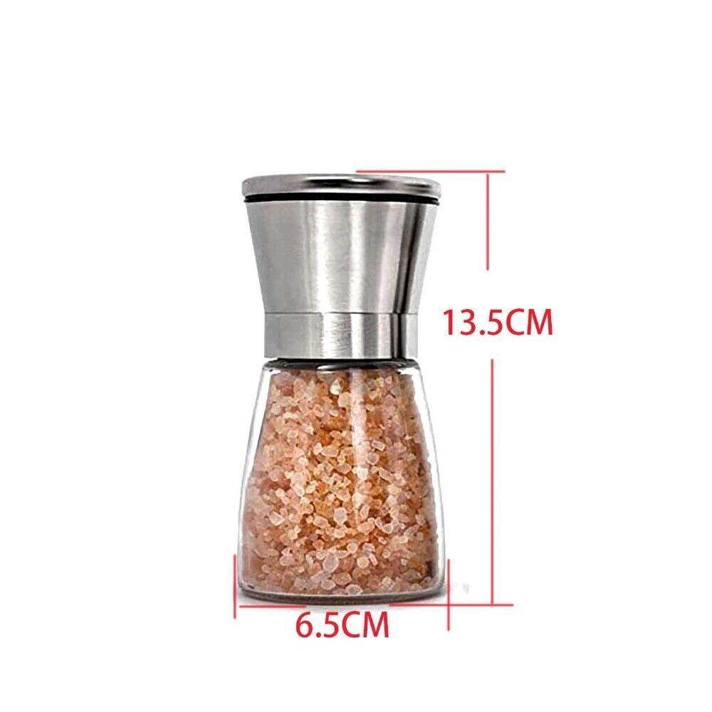 2x Pepper And Salt Grinder Set Mill Adjustable Stainless Steel Shaker Coarse