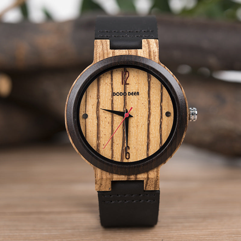 Wooden quartz watch