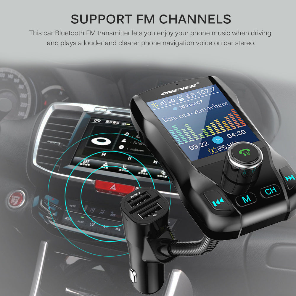 Compatible with Apple , Card car FM transmitter Bluetooth hands-free color screen