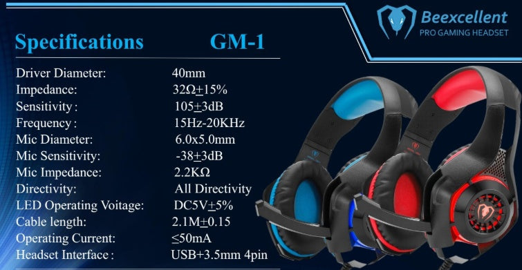 In Zhuo GM-1 computer notebook head-mounted luminous gaming headset with microphone Jedi to eat chicken earphones