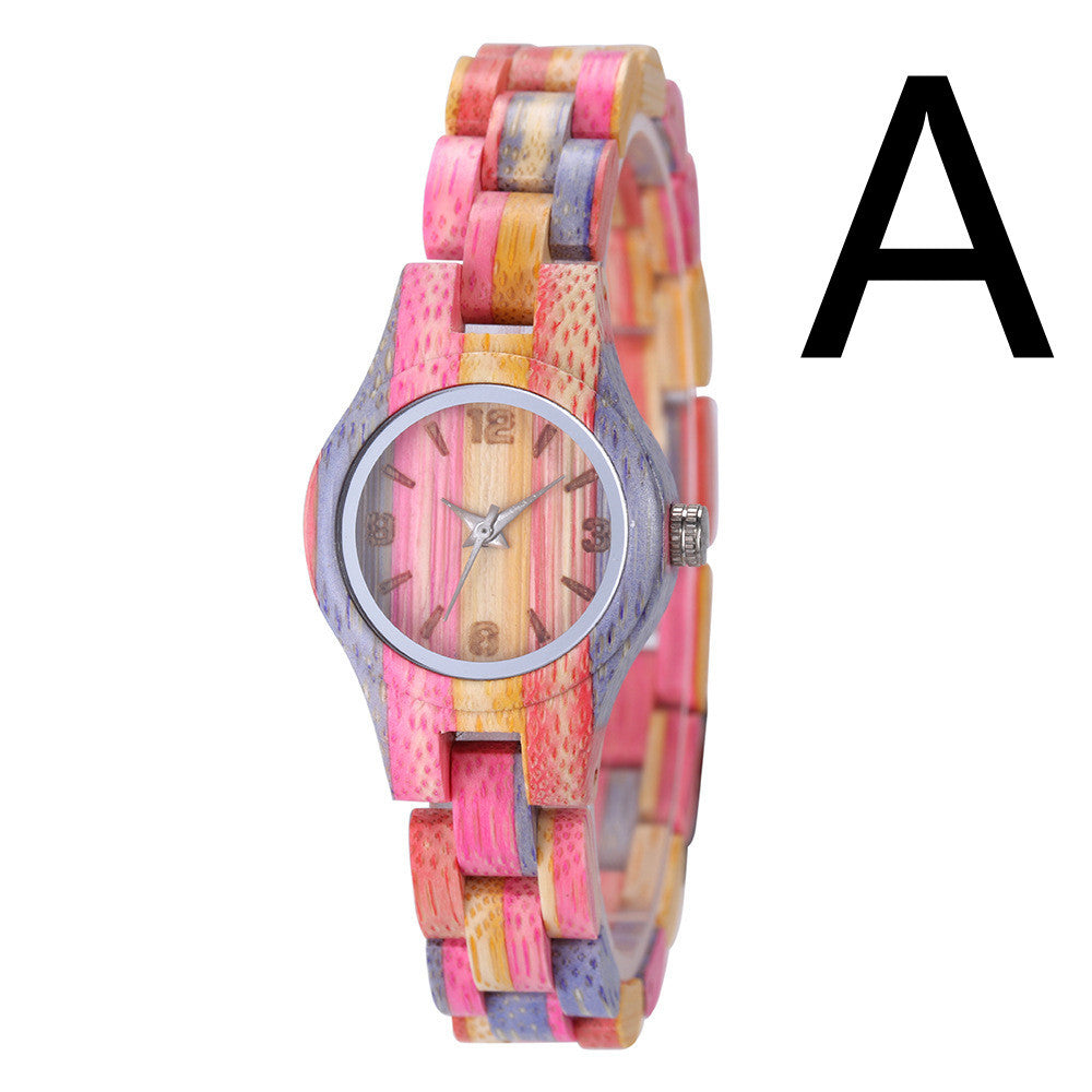 Women's Color Bamboo Fashion Quartz Watch