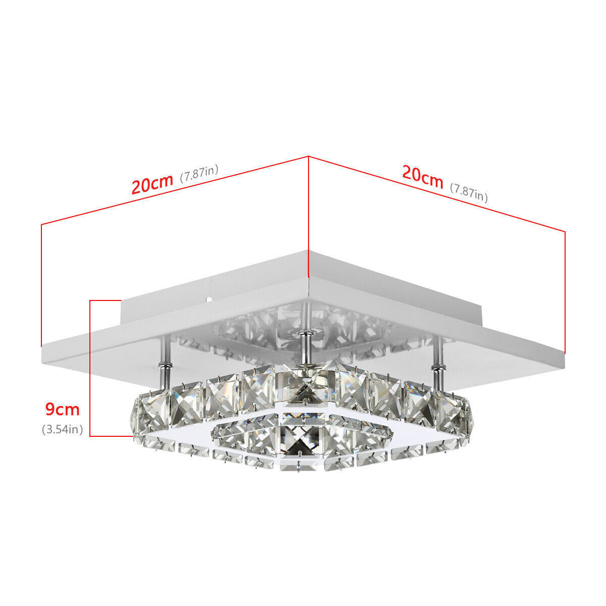 Crystal Ceiling Light LED Lamp Light Room Chandelier Living Pendant LED Square