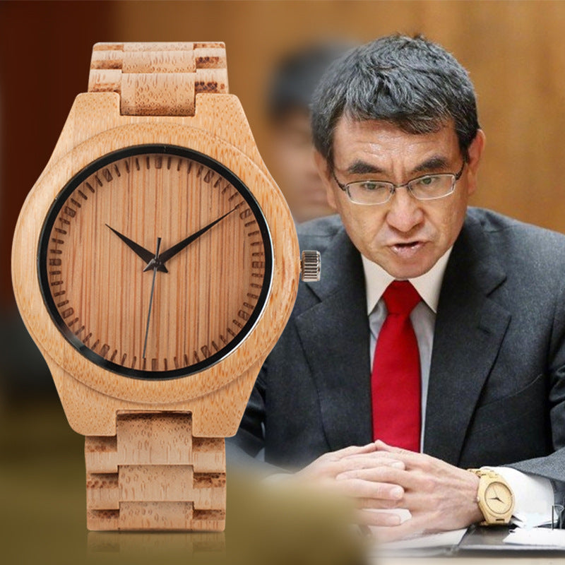 Same style bamboo and wood watch