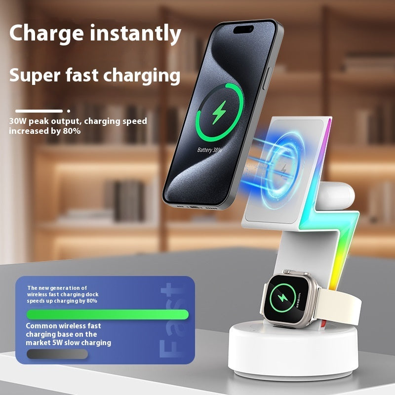 Lightning Three-in-one Mobile Phone Watch Headset Wireless Charger