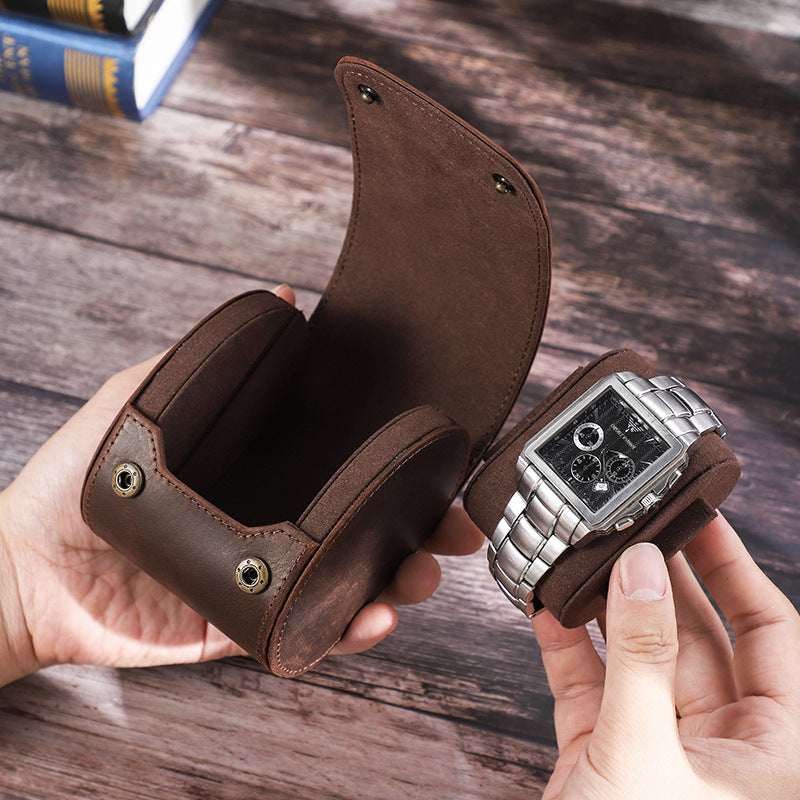 Leather Watch Box Single Portable Watch Storage Box