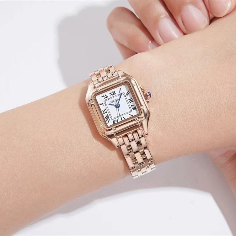 Fashion Square Simple Steel Band Quartz Watch