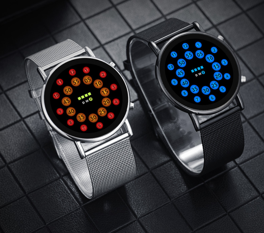 Fashionable Lightweight Mesh Belt LED Ball Watch