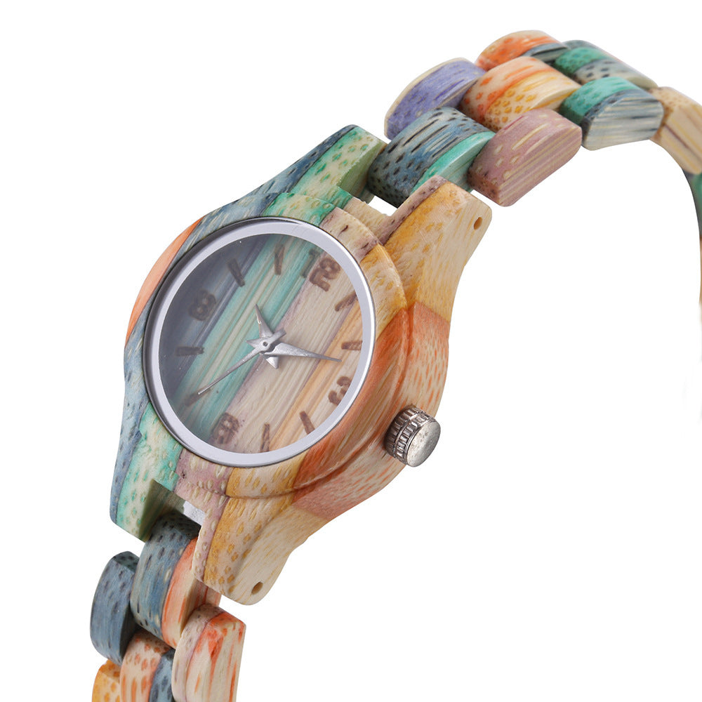 Women's Color Bamboo Fashion Quartz Watch