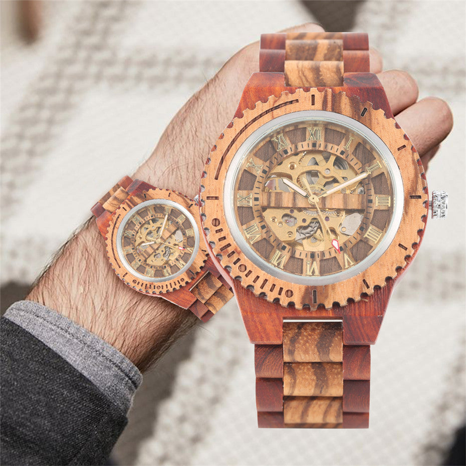 Bamboo Wood Automatic Mechanical Watch Creative Gear