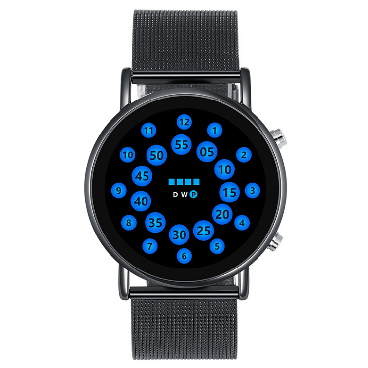 Fashionable Lightweight Mesh Belt LED Ball Watch