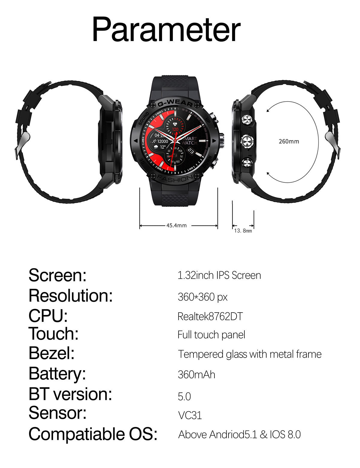 Call Heart Rate Blood Pressure Blood Oxygen Watch