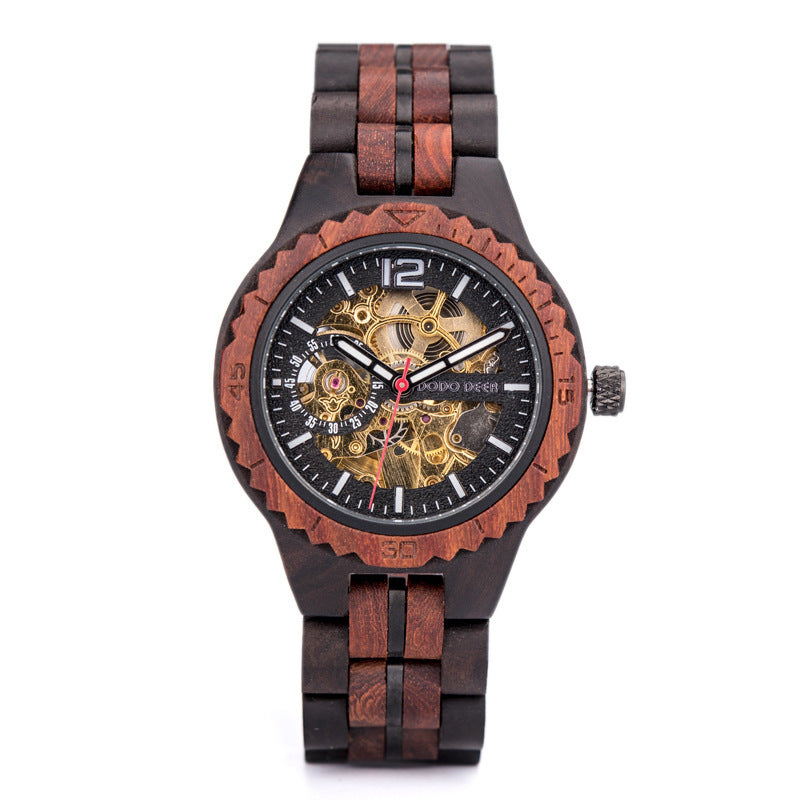 New mechanical wooden watch