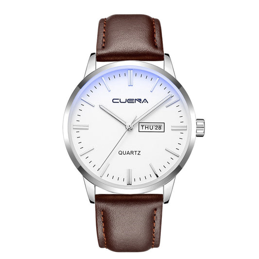 Dual calendar quartz watch