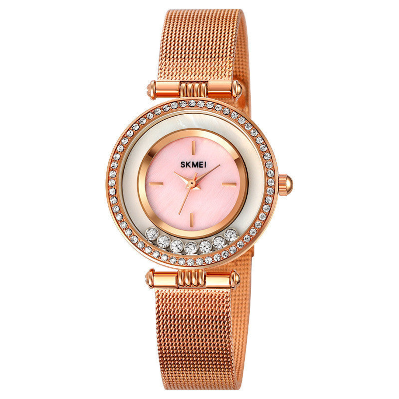 Mesh Belt Mother-of-pearl Face Fashion Ladies Watch