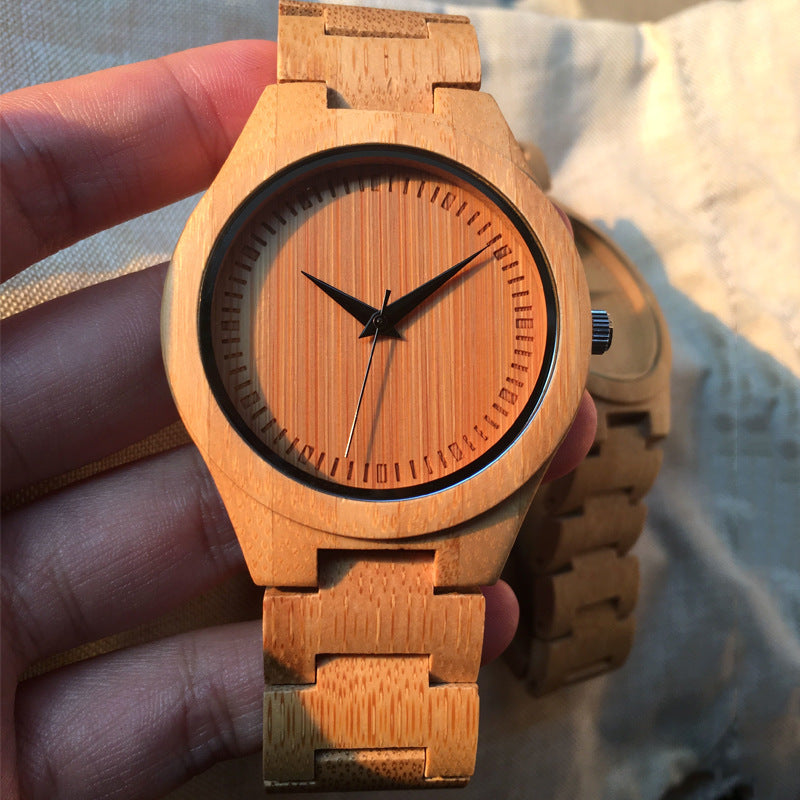 Same style bamboo and wood watch