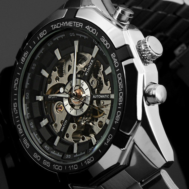 Luminous semi-automatic mechanical watch