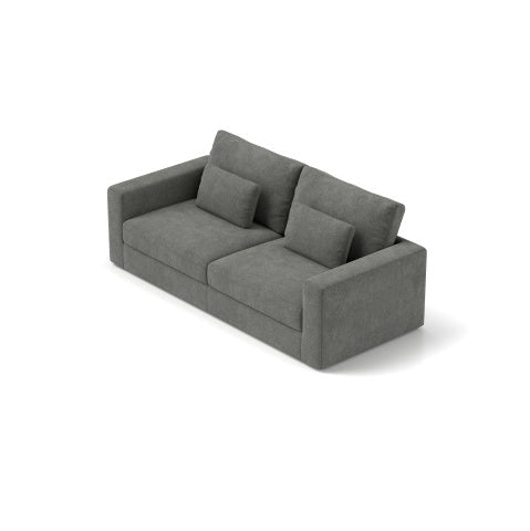 83  Modern Sofa Couches For Living Room, 3 Seater Sofa, Upholstered Compressed Cushions   Detachable Cover,Pewter