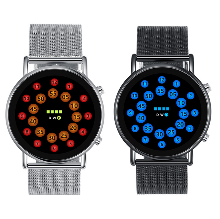 Fashionable Lightweight Mesh Belt LED Ball Watch