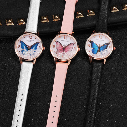 Creative Quicksand Dial Butterfly Lady Watch