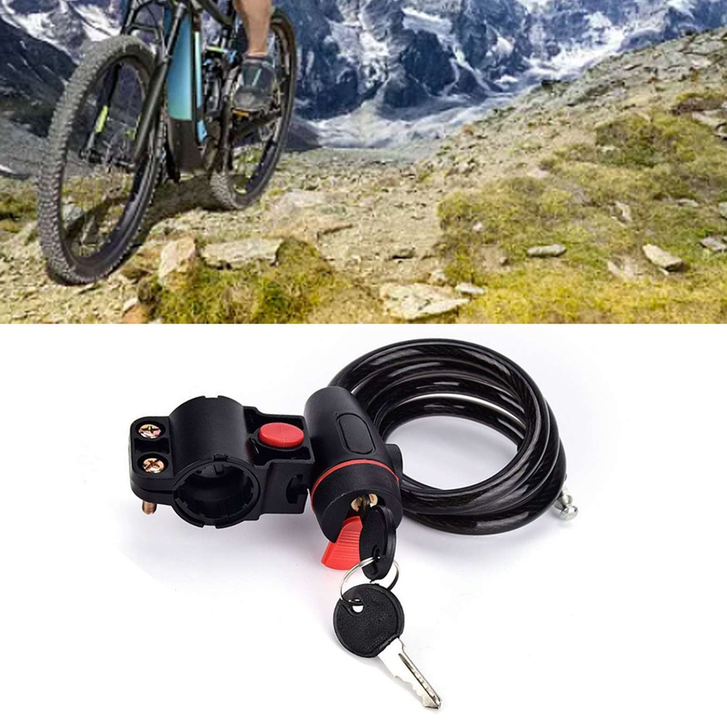 Bicycle Anti Theft Lock Mountain Bike Lock Cable with Key for Outdoor Riding Equipment