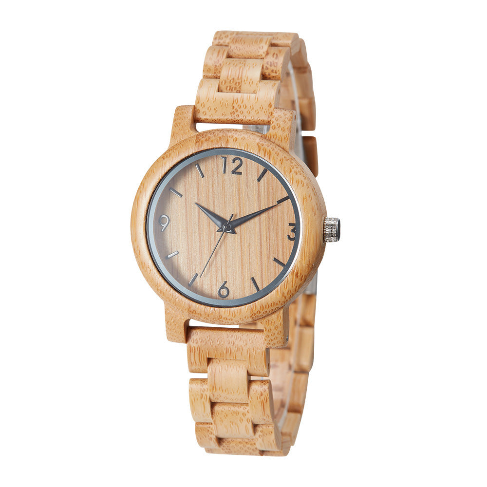 Carbonized Bamboo Digital Face Ladies Quartz Watch