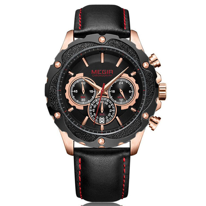 Watch Multifunctional Sports Chronograph Calendar Men's Watch Quartz Watch