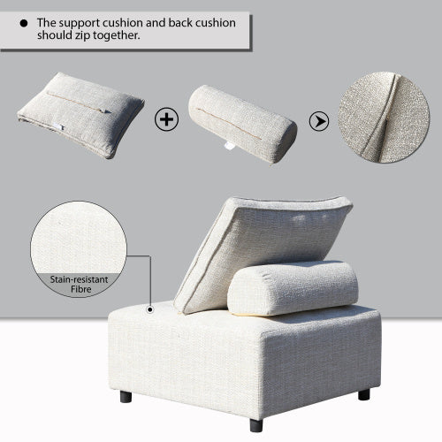 Outdoor Modular Sofa Aluminium Structure Support Cushions And Cushion Covers Detachable Fade Resistant Sofa Cover Included Beige - Price - Based On A Single Piece - 2 Units