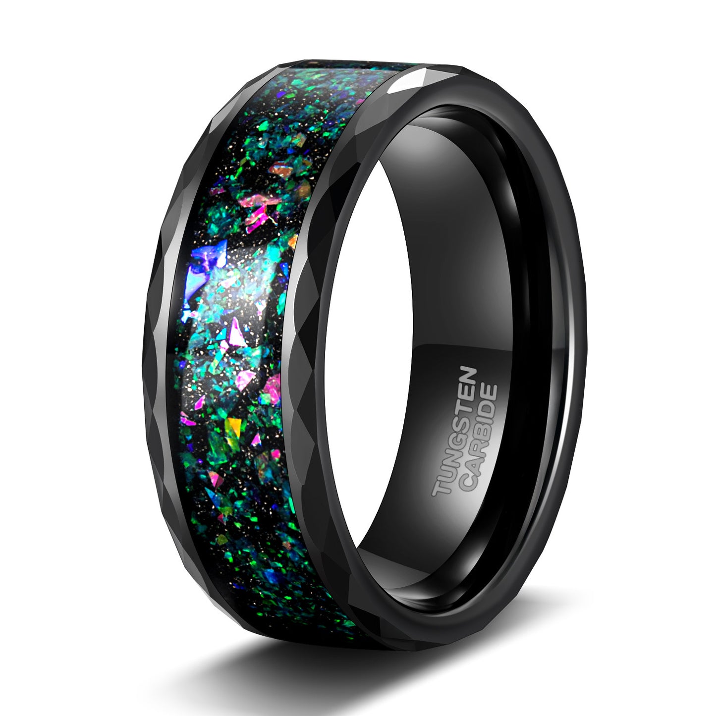 Turquoise Wide Surface 4MM Male Tungsten Ring