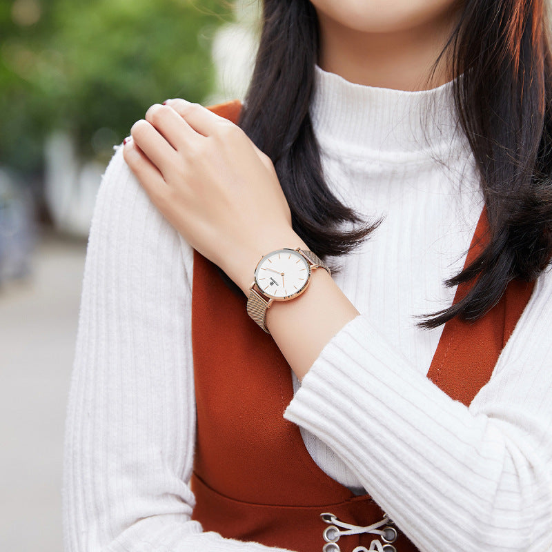 Simple Milanese mesh strap watch