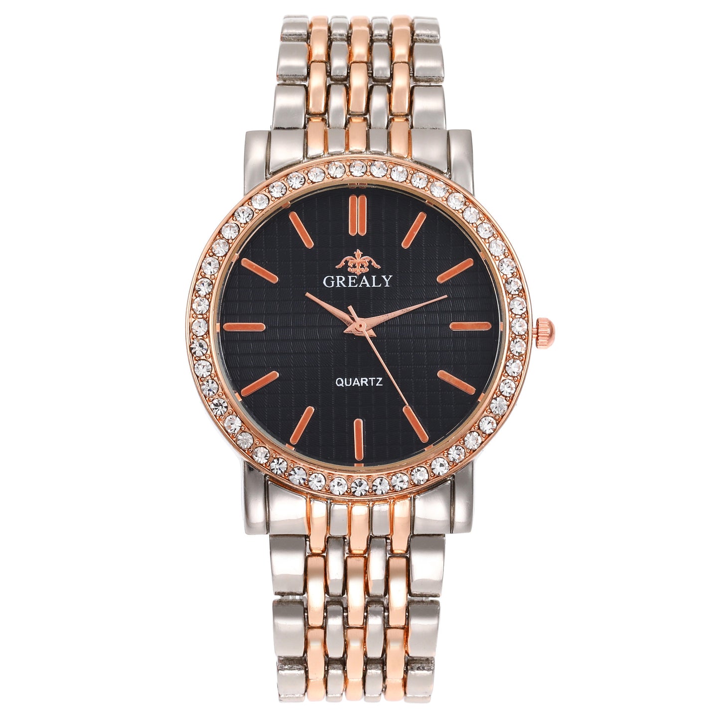 Men's And Women's Simple Casual Quartz Watch With Steel Strap And Diamond