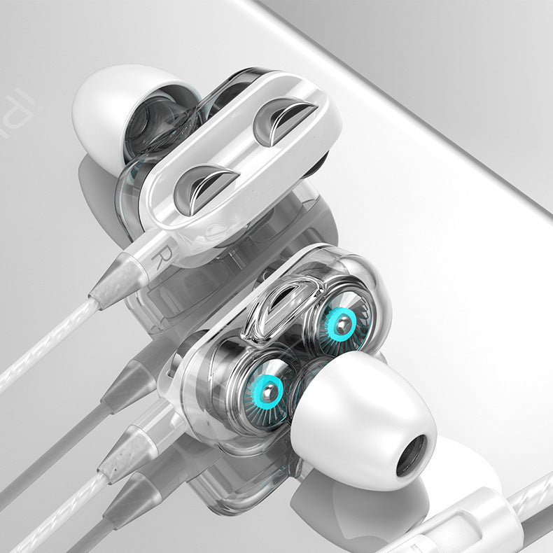 Quad-core Dual-moving Coil Dual-speaker Earphone In-ear