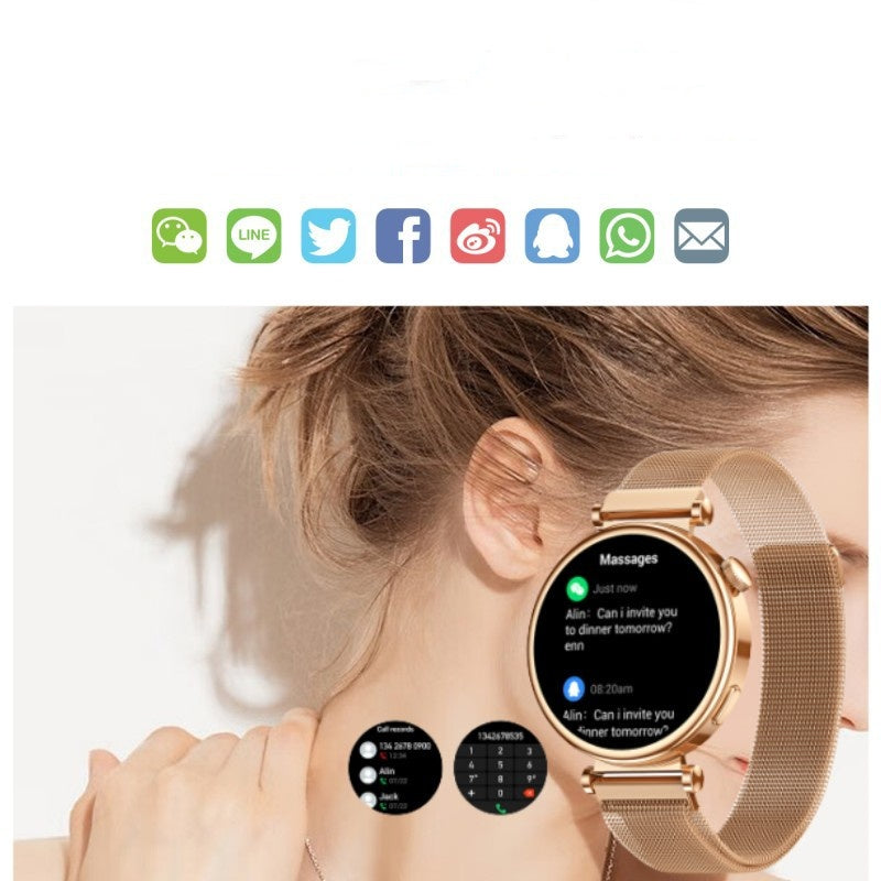 Female Bluetooth Call Heart Rate Blood Pressure Monitoring Watch