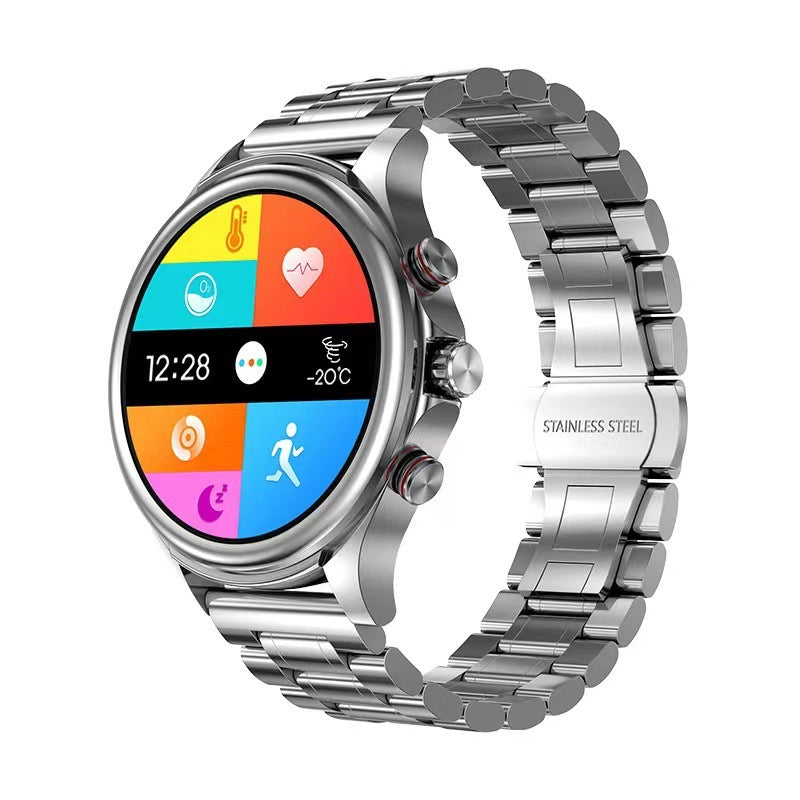 Round Screen Smart Watch Heart Rate Blood Pressure Blood Oxygen Monitoring