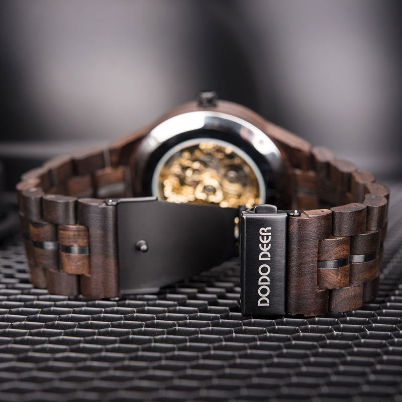 Mechanical wood men's watch