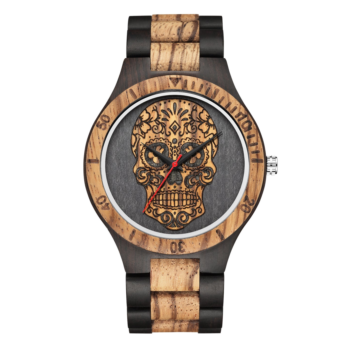 Wooden Watch Quartz Scale Double Colour