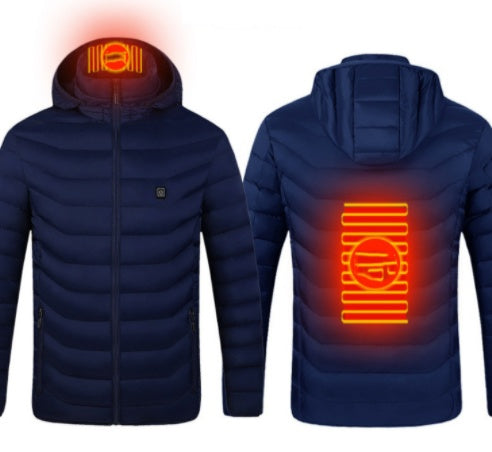 New Heated Jacket Coat USB Electric Jacket Cotton Coat Heater Thermal Clothing Heating Vest Men's Clothes Winter