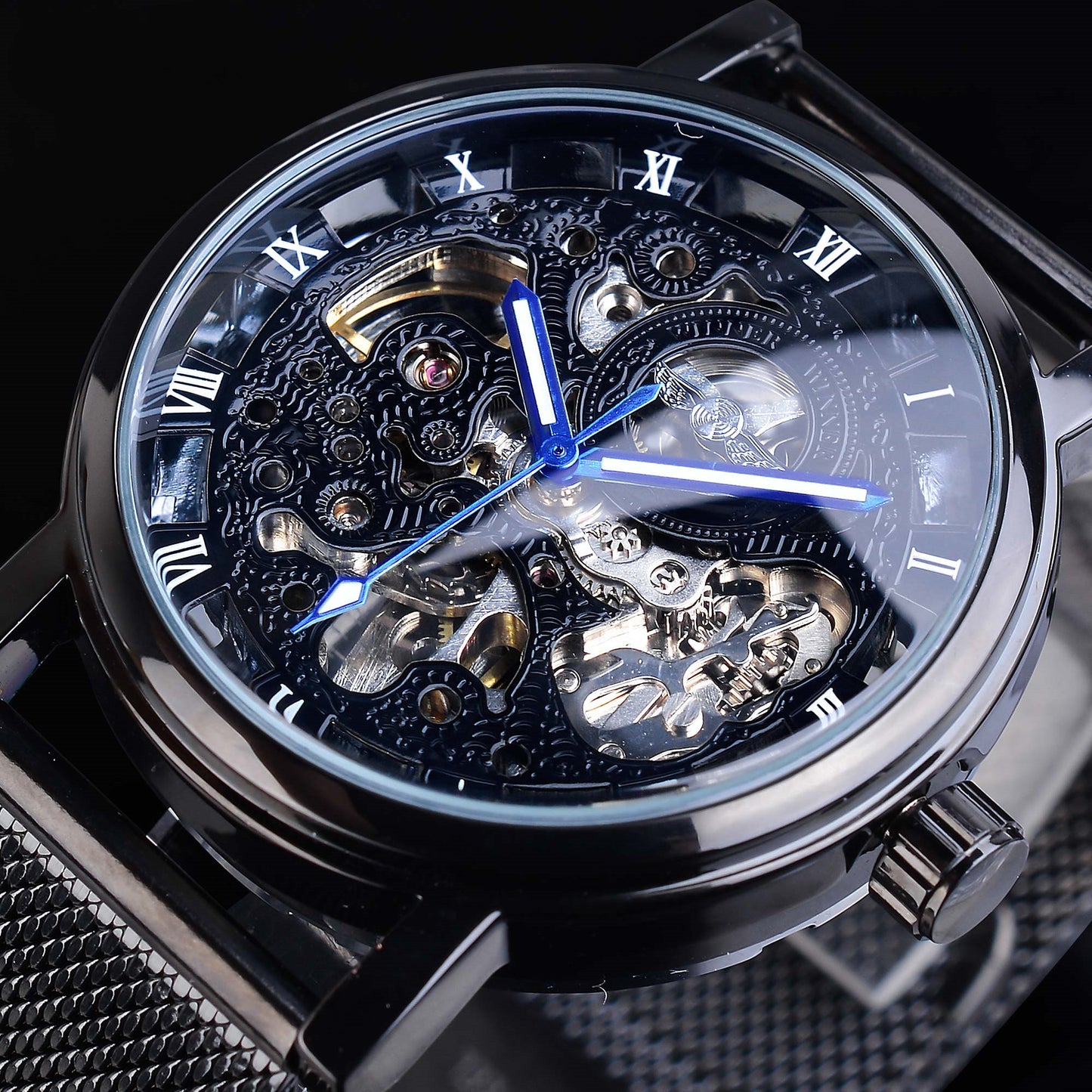 Hollow men's mechanical watch