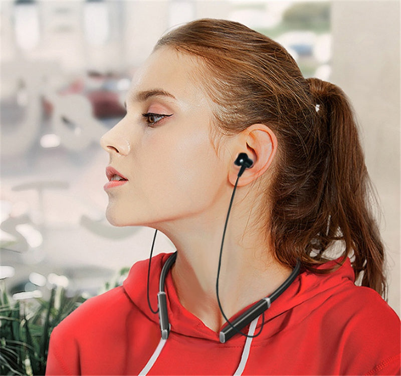 Bluetooth Hanging Neck Earphones Private Model Running Neck Hanging Headphone Wireless Sports HiFi Headsets Noice Cancelling