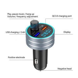 Bluetooth Transmitter Receiver Dual Usb Multifunction Car Charger