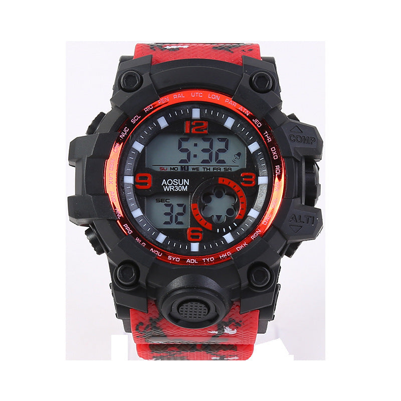 Round Female Watch Korean Style Simple Waterproof Sports Electronic