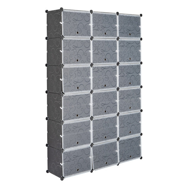 3 Rows, 12 Layers, 36 Compartments Plastic Shoe Box Storage Rack