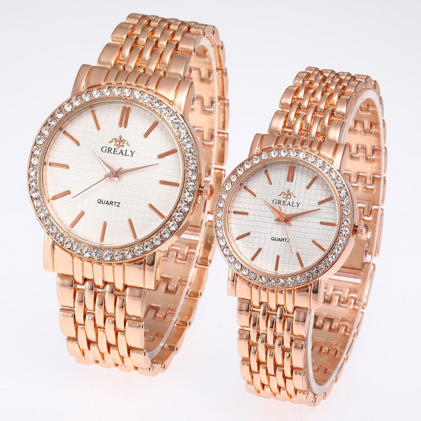 Men's And Women's Simple Casual Quartz Watch With Steel Strap And Diamond