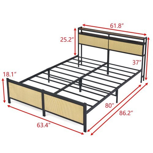 Iron Bed Frame, Metal Bed Frame, Wrought Iron Bed Frame, Iron Platform Bed Frame