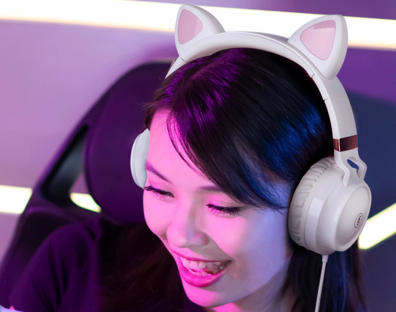 Net Celebrity Cute Female Cat Ear Headset Wired Gaming Gaming Headset