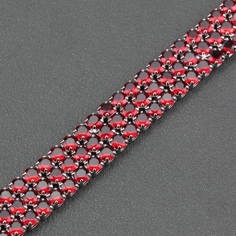 Quality Red Garnet Bridal Jewelry Link Chain