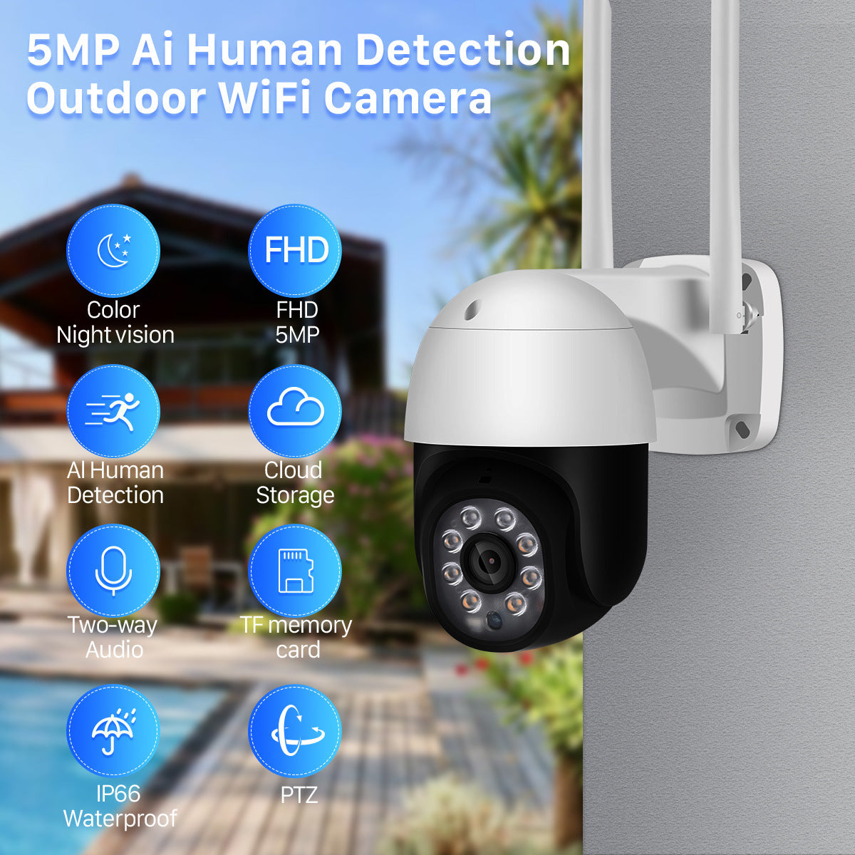 New Product 2 Inch Surveillance Camera Wireless Wifi Home  High-definition Outdoor Monitor